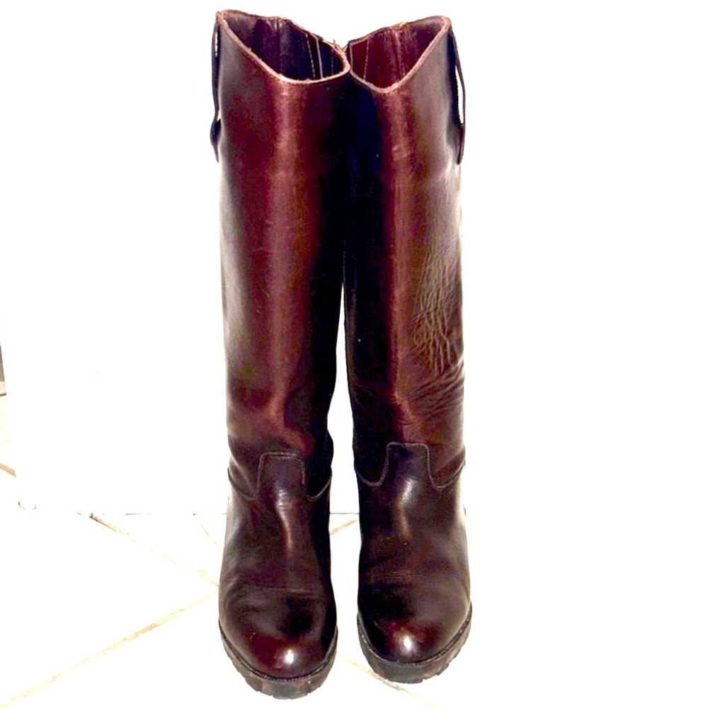 Eddie Bauer equestrian riding boots Dark Brown Leather Knee-High Boots